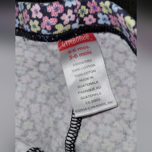 🌸 Vintage Gymboree Bundle 2 Pair Cotton Floral Print Pants Baby Girl 3-6 Months - Picture 2 of 6